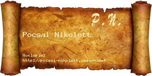 Pocsai Nikolett névjegykártya